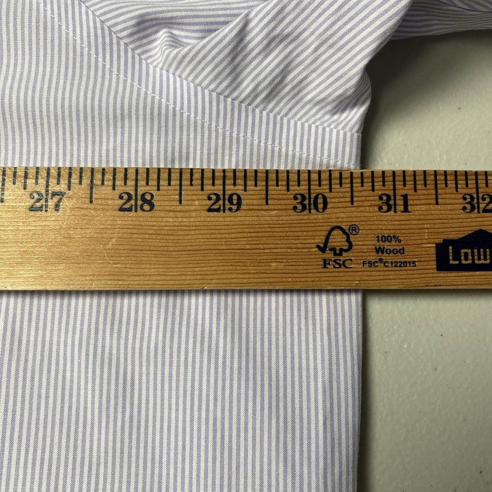 Brooks Brothers 1818 Madison Dress Shirt 19 36 Light Purple Fine Stripe - Picture 4 of 11